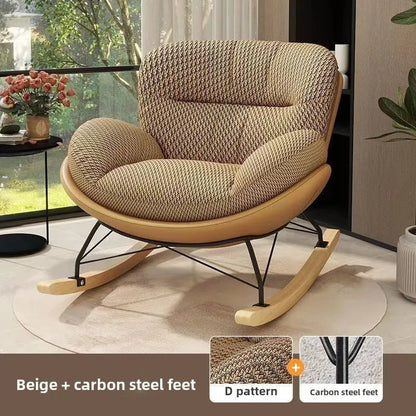 Nordic Home Single Recliner Chair Light Luxury Living Room Sofa Bedroom Lazy Chair Simple Balcony Rocking Chair - PatioLix