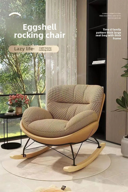 Nordic Home Single Recliner Chair Light Luxury Living Room Sofa Bedroom Lazy Chair Simple Balcony Rocking Chair - PatioLix
