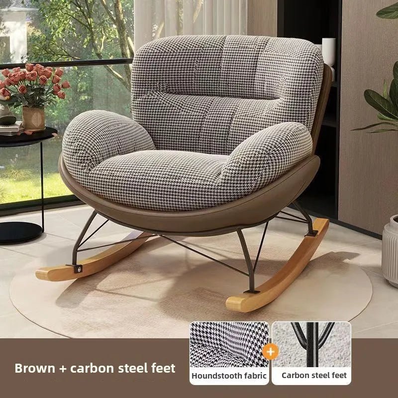 Nordic Home Single Recliner Chair Light Luxury Living Room Sofa Bedroom Lazy Chair Simple Balcony Rocking Chair - PatioLix