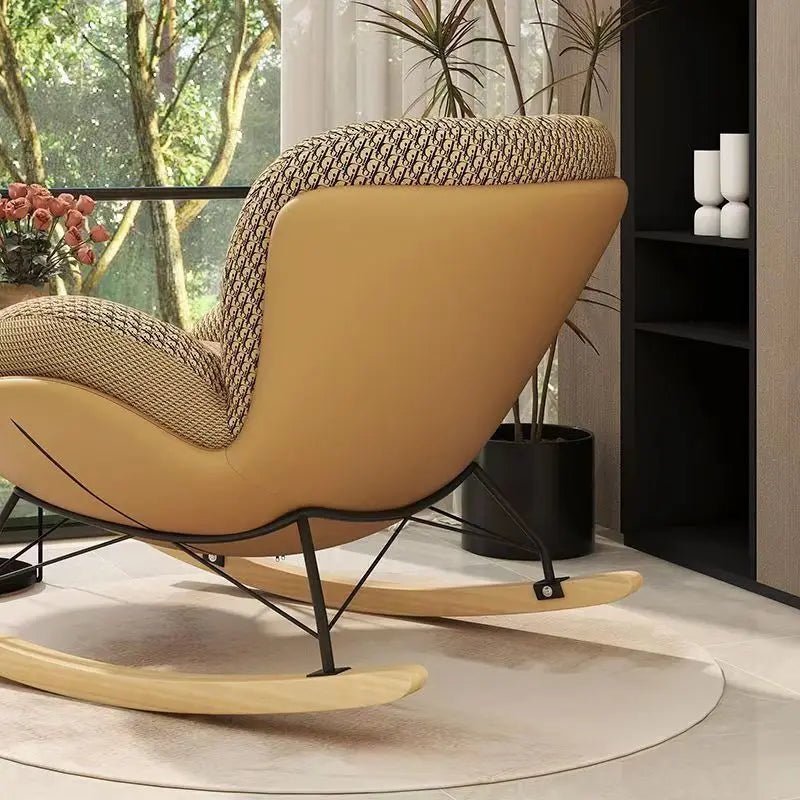 Nordic Home Single Recliner Chair Light Luxury Living Room Sofa Bedroom Lazy Chair Simple Balcony Rocking Chair - PatioLix