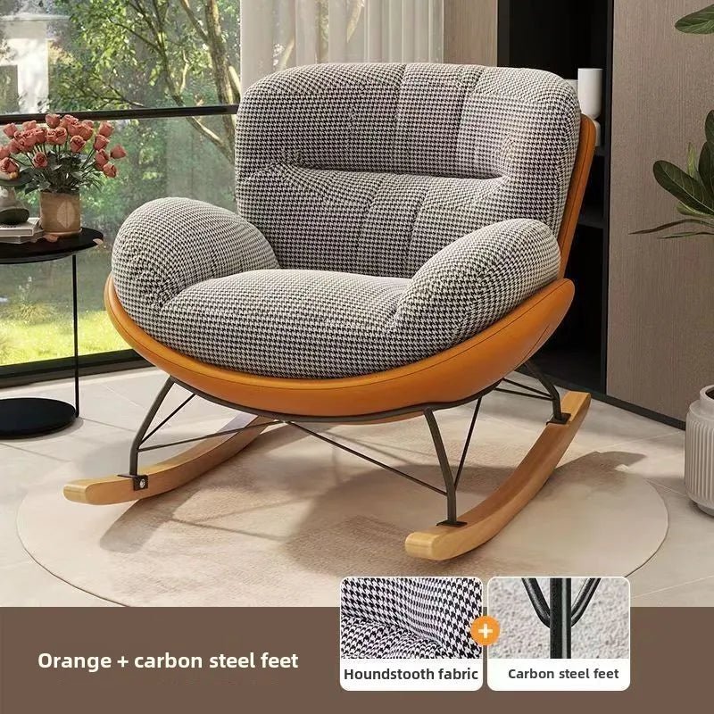 Nordic Home Single Recliner Chair Light Luxury Living Room Sofa Bedroom Lazy Chair Simple Balcony Rocking Chair - PatioLix