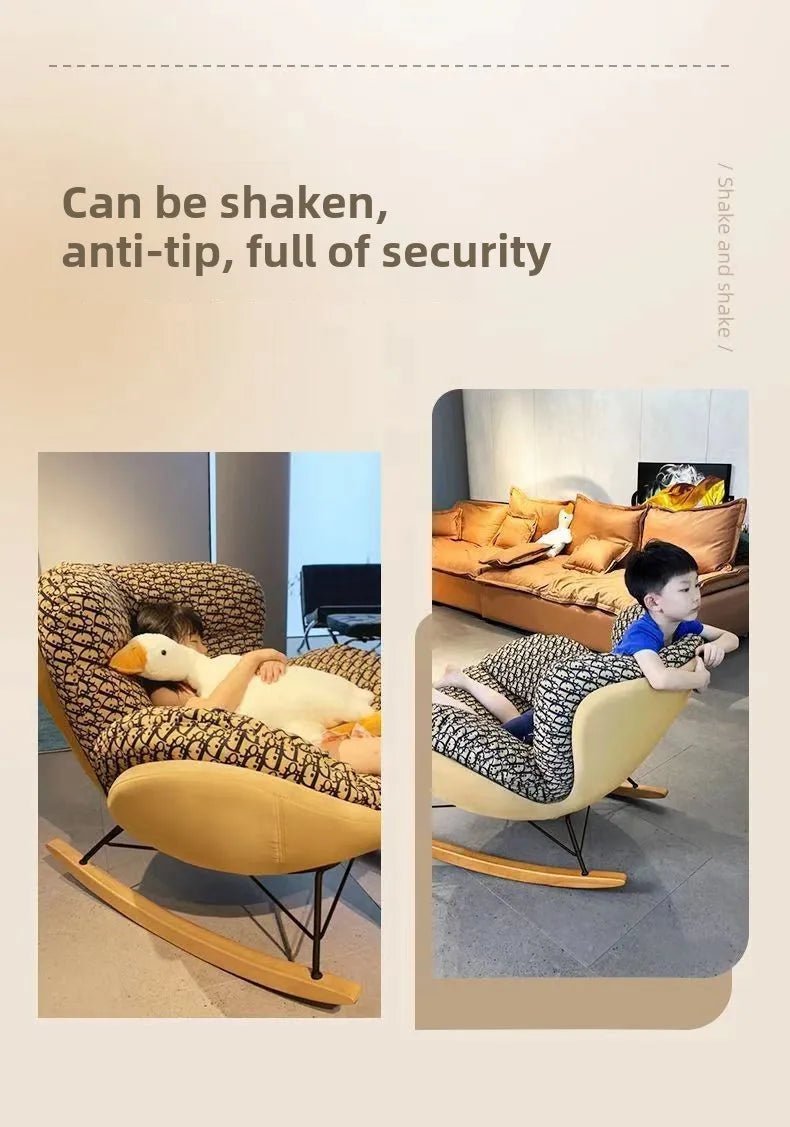 Nordic Home Single Recliner Chair Light Luxury Living Room Sofa Bedroom Lazy Chair Simple Balcony Rocking Chair - PatioLix