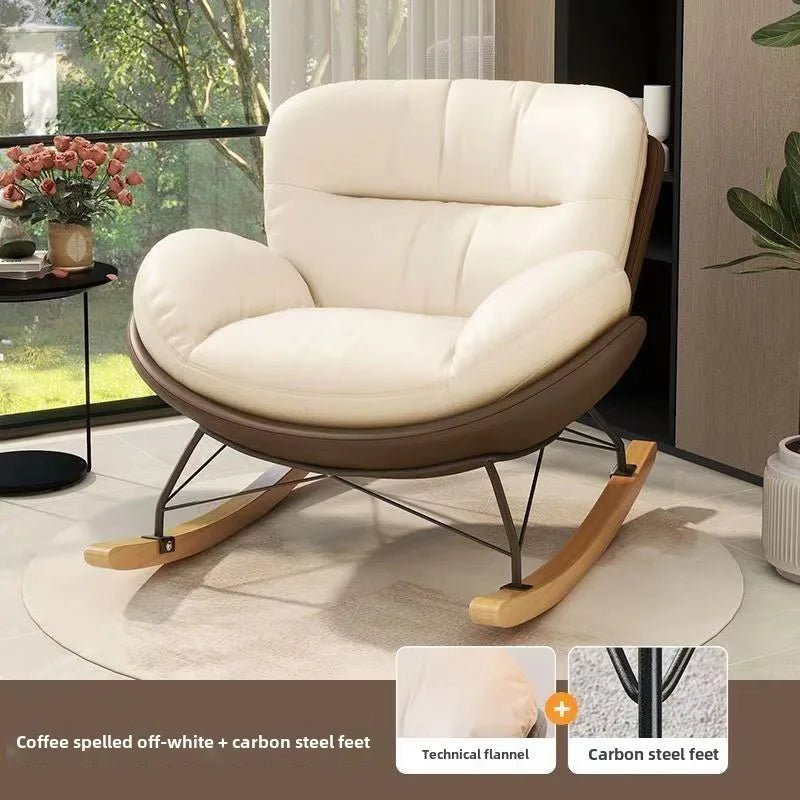 Nordic Home Single Recliner Chair Light Luxury Living Room Sofa Bedroom Lazy Chair Simple Balcony Rocking Chair - PatioLix