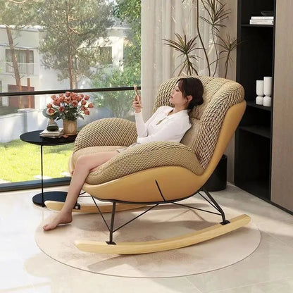 Nordic Home Single Recliner Chair Light Luxury Living Room Sofa Bedroom Lazy Chair Simple Balcony Rocking Chair - PatioLix