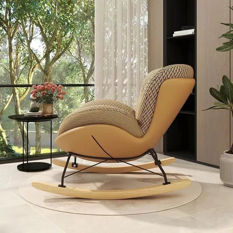 Nordic Home Single Recliner Chair Light Luxury Living Room Sofa Bedroom Lazy Chair Simple Balcony Rocking Chair - PatioLix