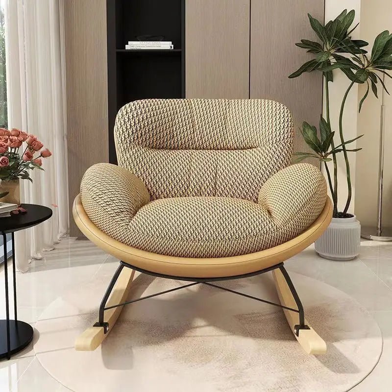 Nordic Home Single Recliner Chair Light Luxury Living Room Sofa Bedroom Lazy Chair Simple Balcony Rocking Chair - PatioLix