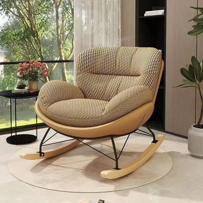 Nordic Home Single Recliner Chair Light Luxury Living Room Sofa Bedroom Lazy Chair Simple Balcony Rocking Chair - PatioLix