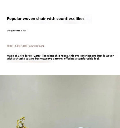 Nordic Knit Accent Chair, Handwoven Chenille Lounge Chair with High - Resilience Foam, Modern Minimalist Design for Living Room - PatioLix