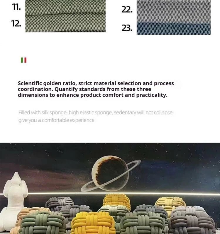 Nordic Knit Accent Chair, Handwoven Chenille Lounge Chair with High - Resilience Foam, Modern Minimalist Design for Living Room - PatioLix