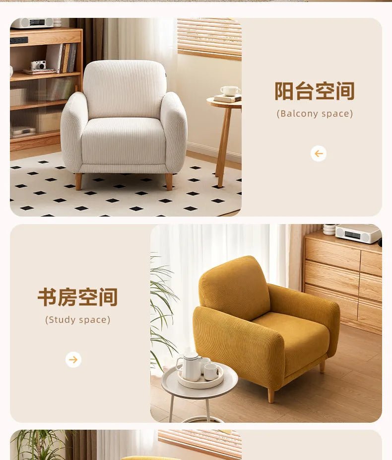 Nordic Single Living Room Sofas Designer Mid Century Lazy Living Room Sofas Armchair Individual Tumbonas Playa Home Furniture - PatioLix