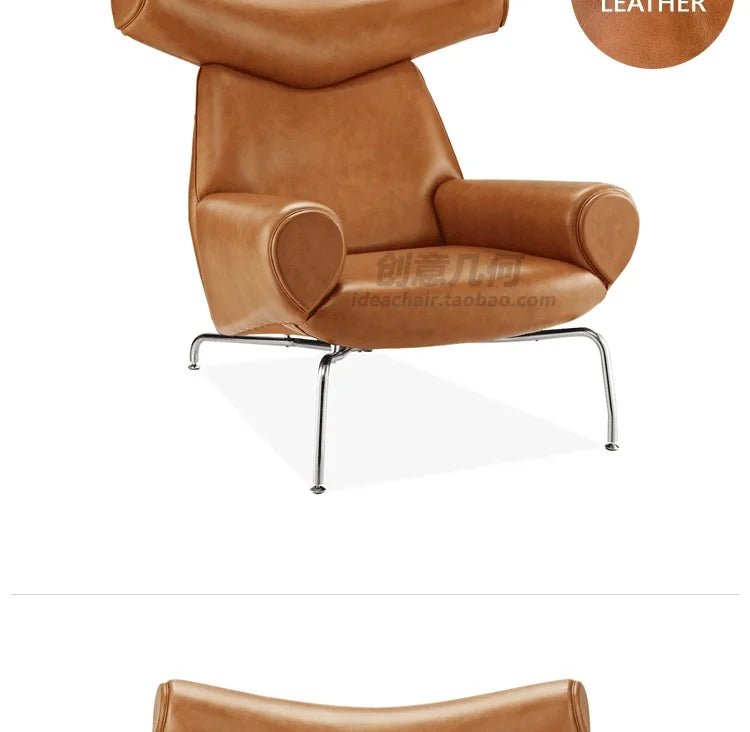 Nordic Single Sofa Chair Genuine Leather Sectional Recliner Art Creative Designer Luxury Home Furniture Living Room Sofa Muebles - PatioLix
