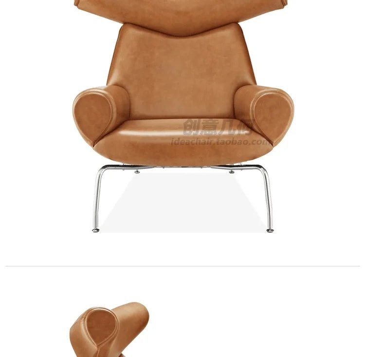 Nordic Single Sofa Chair Genuine Leather Sectional Recliner Art Creative Designer Luxury Home Furniture Living Room Sofa Muebles - PatioLix