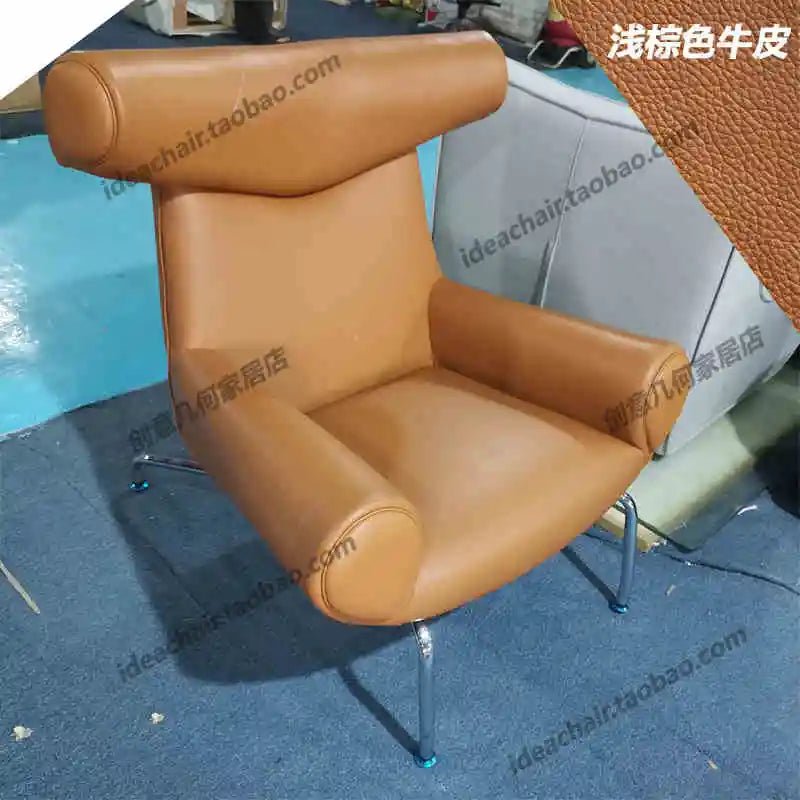 Nordic Single Sofa Chair Genuine Leather Sectional Recliner Art Creative Designer Luxury Home Furniture Living Room Sofa Muebles - PatioLix