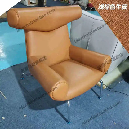 Nordic Single Sofa Chair Genuine Leather Sectional Recliner Art Creative Designer Luxury Home Furniture Living Room Sofa Muebles - PatioLix