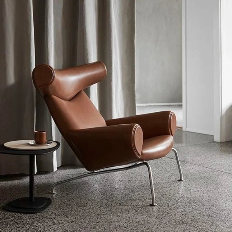 Nordic Single Sofa Chair Genuine Leather Sectional Recliner Art Creative Designer Luxury Home Furniture Living Room Sofa Muebles - PatioLix