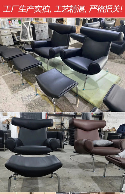 Nordic Single Sofa Chair Genuine Leather Sectional Recliner Art Creative Designer Luxury Home Furniture Living Room Sofa Muebles - PatioLix