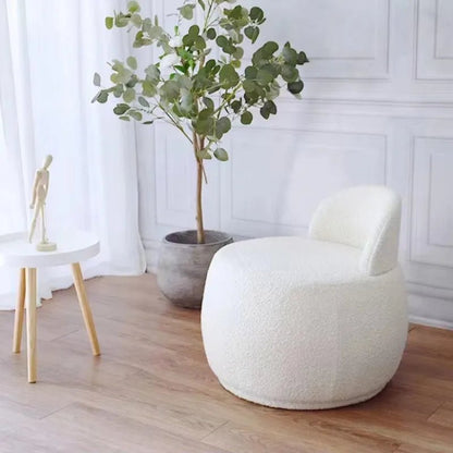 Nordic Style Hotel Luxury Sheep Skin Lamb Wool Sofa Chair Teddy Fur White Boucle Fabric Furniture Accent Chair - PatioLix