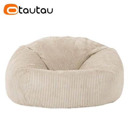OTAUTAU Corduroy Bean Bag Pouf Cover Without Filler Lazy Floor Beanbag Chair Sac Puff Ottoman Lounger Frameless Furniture DD025 - PatioLix