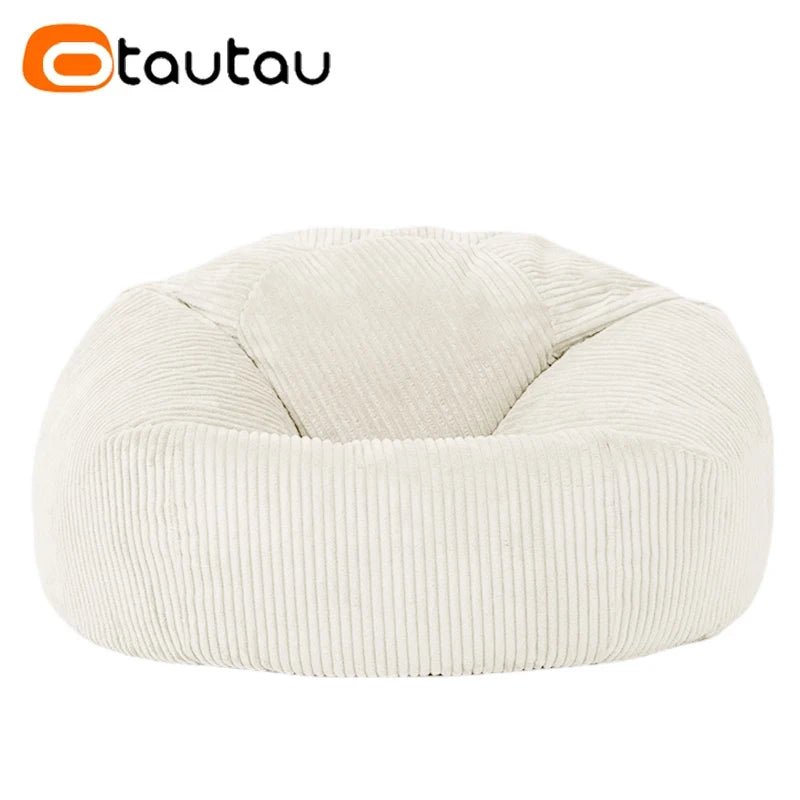OTAUTAU Corduroy Bean Bag Pouf Cover Without Filler Lazy Floor Beanbag Chair Sac Puff Ottoman Lounger Frameless Furniture DD025 - PatioLix