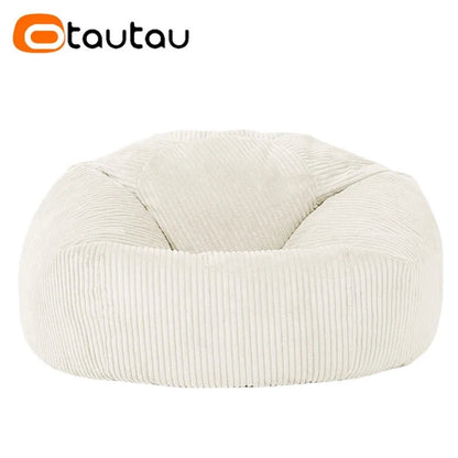 OTAUTAU Corduroy Bean Bag Pouf Cover Without Filler Lazy Floor Beanbag Chair Sac Puff Ottoman Lounger Frameless Furniture DD025 - PatioLix