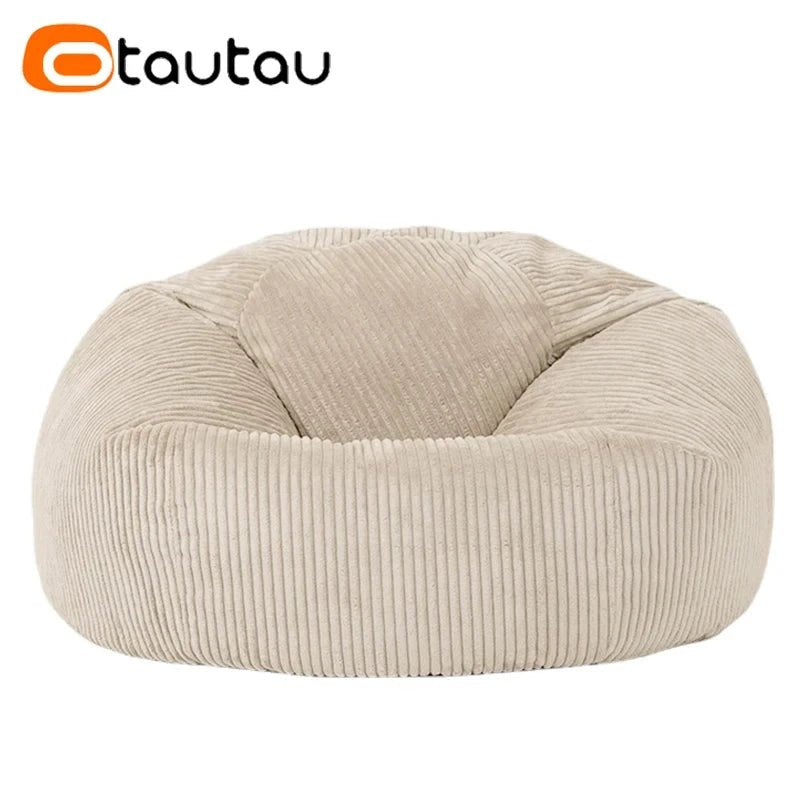 OTAUTAU Corduroy Bean Bag Pouf Cover Without Filler Lazy Floor Beanbag Chair Sac Puff Ottoman Lounger Frameless Furniture DD025 - PatioLix