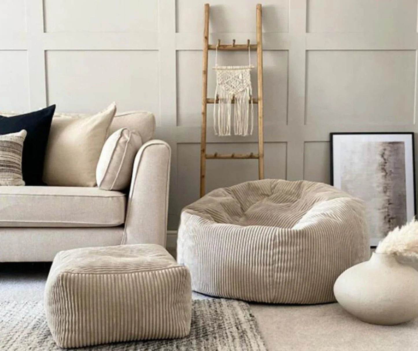 OTAUTAU Corduroy Bean Bag Pouf Cover Without Filler Lazy Floor Beanbag Chair Sac Puff Ottoman Lounger Frameless Furniture DD025 - PatioLix