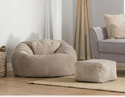 OTAUTAU Corduroy Bean Bag Pouf Cover Without Filler Lazy Floor Beanbag Chair Sac Puff Ottoman Lounger Frameless Furniture DD025 - PatioLix