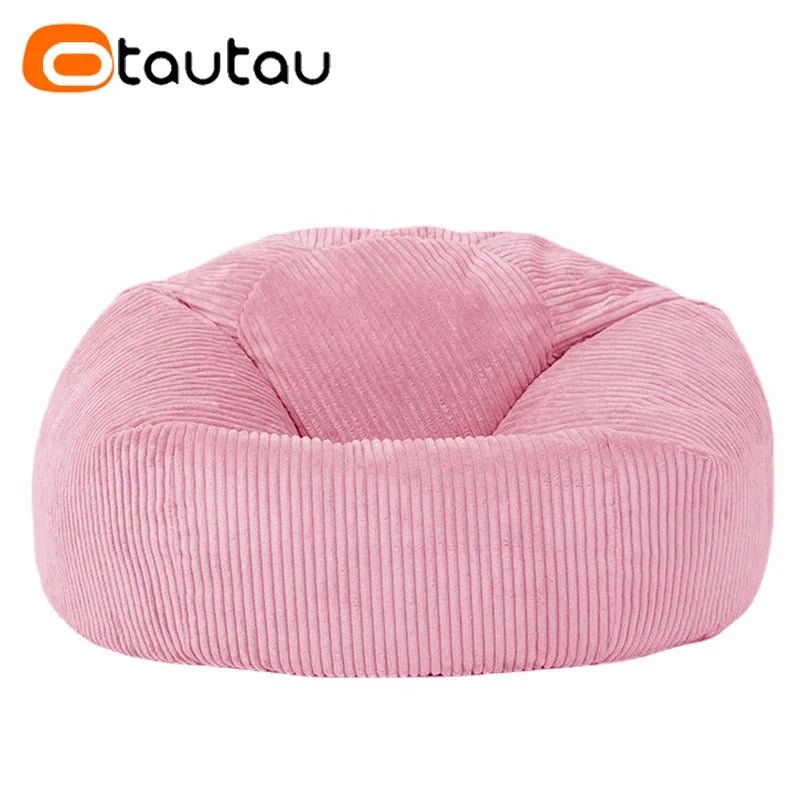 OTAUTAU Corduroy Bean Bag Pouf Cover Without Filler Lazy Floor Beanbag Chair Sac Puff Ottoman Lounger Frameless Furniture DD025 - PatioLix