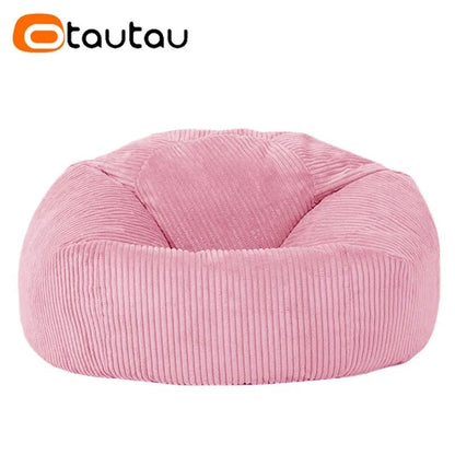 OTAUTAU Corduroy Bean Bag Pouf Cover Without Filler Lazy Floor Beanbag Chair Sac Puff Ottoman Lounger Frameless Furniture DD025 - PatioLix
