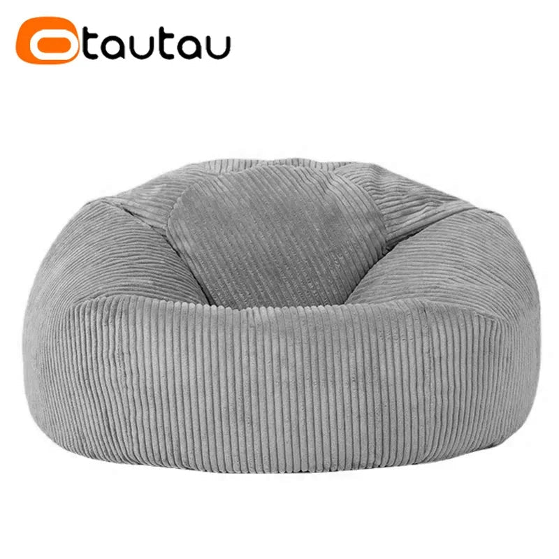 OTAUTAU Corduroy Bean Bag Pouf Cover Without Filler Lazy Floor Beanbag Chair Sac Puff Ottoman Lounger Frameless Furniture DD025 - PatioLix