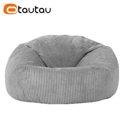 OTAUTAU Corduroy Bean Bag Pouf Cover Without Filler Lazy Floor Beanbag Chair Sac Puff Ottoman Lounger Frameless Furniture DD025 - PatioLix
