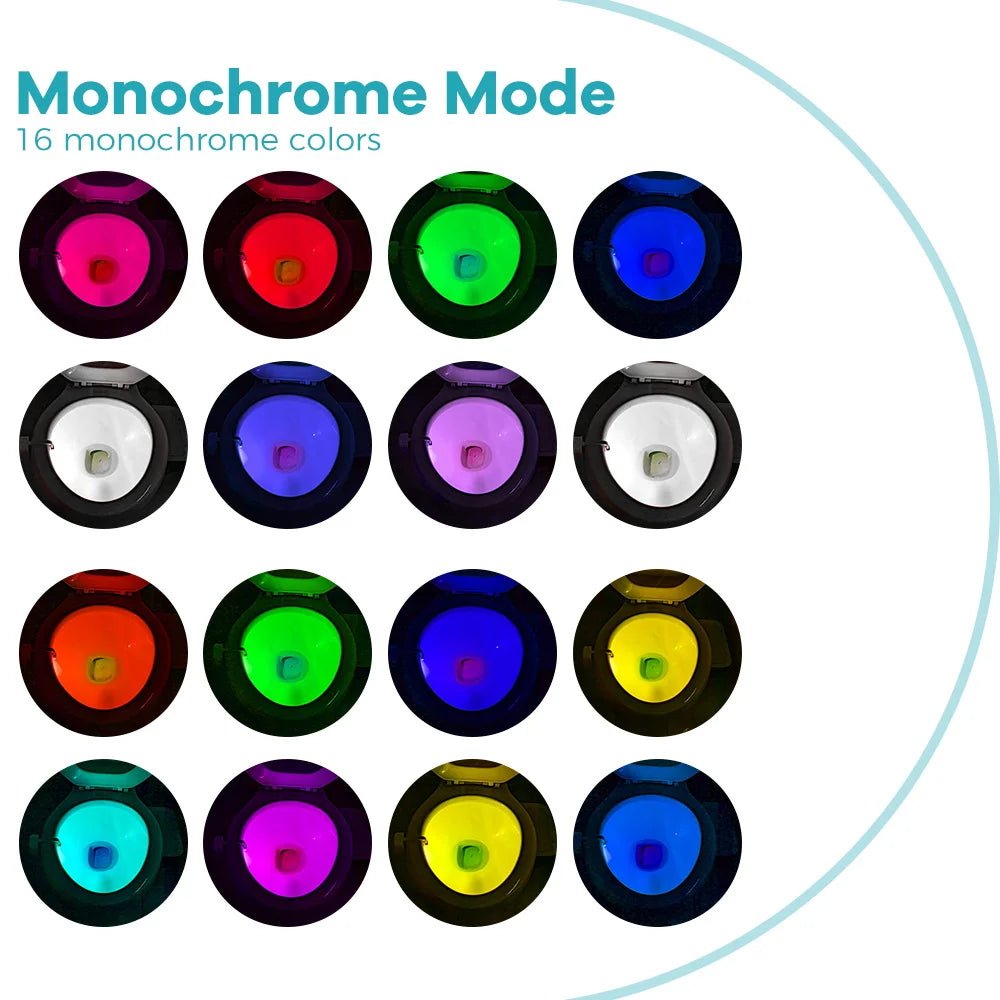 RGB Toilet Light Motion Sensor 16 Colors Waterproof - PatioLix