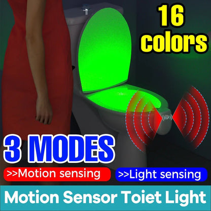 RGB Toilet Light Motion Sensor 16 Colors Waterproof - PatioLix