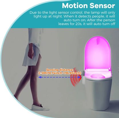 RGB Toilet Light Motion Sensor 16 Colors Waterproof - PatioLix