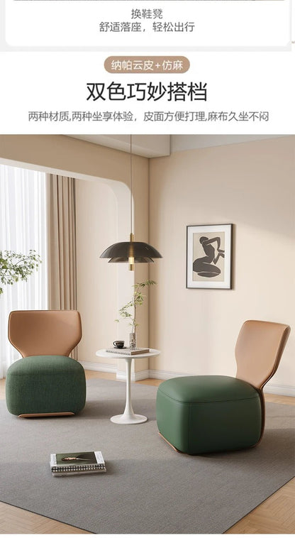 Single Sofa Chair Cream Wind Lazy Sofa Backrest Small Chair Living Room Balcony Leisure Chair Luxury Modern Sofa Furniture - PatioLix