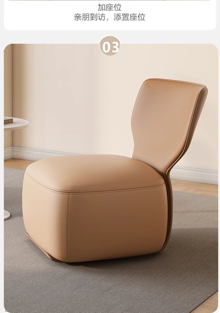 Single Sofa Chair Cream Wind Lazy Sofa Backrest Small Chair Living Room Balcony Leisure Chair Luxury Modern Sofa Furniture - PatioLix
