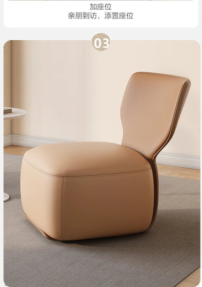 Single Sofa Chair Cream Wind Lazy Sofa Backrest Small Chair Living Room Balcony Leisure Chair Luxury Modern Sofa Furniture - PatioLix