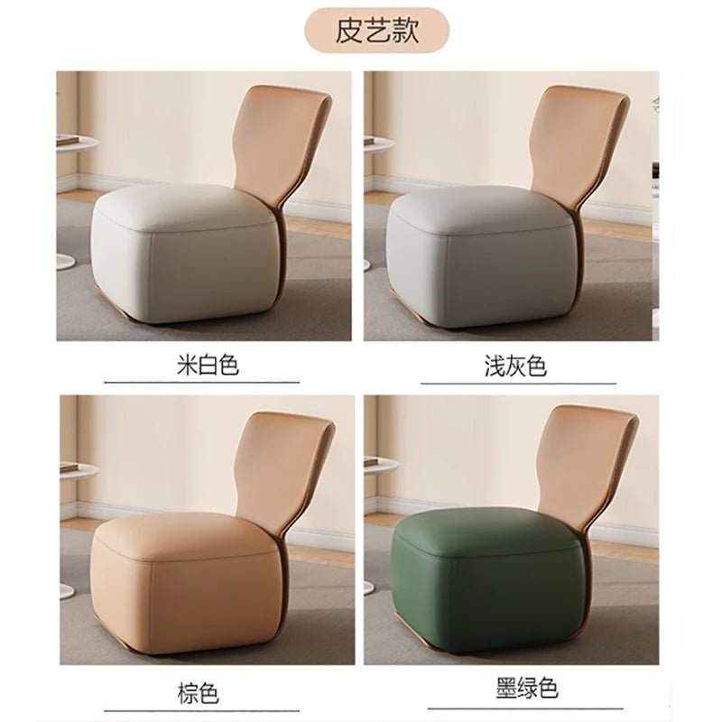 Single Sofa Chair Cream Wind Lazy Sofa Backrest Small Chair Living Room Balcony Leisure Chair Luxury Modern Sofa Furniture - PatioLix