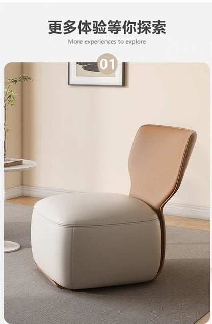 Single Sofa Chair Cream Wind Lazy Sofa Backrest Small Chair Living Room Balcony Leisure Chair Luxury Modern Sofa Furniture - PatioLix