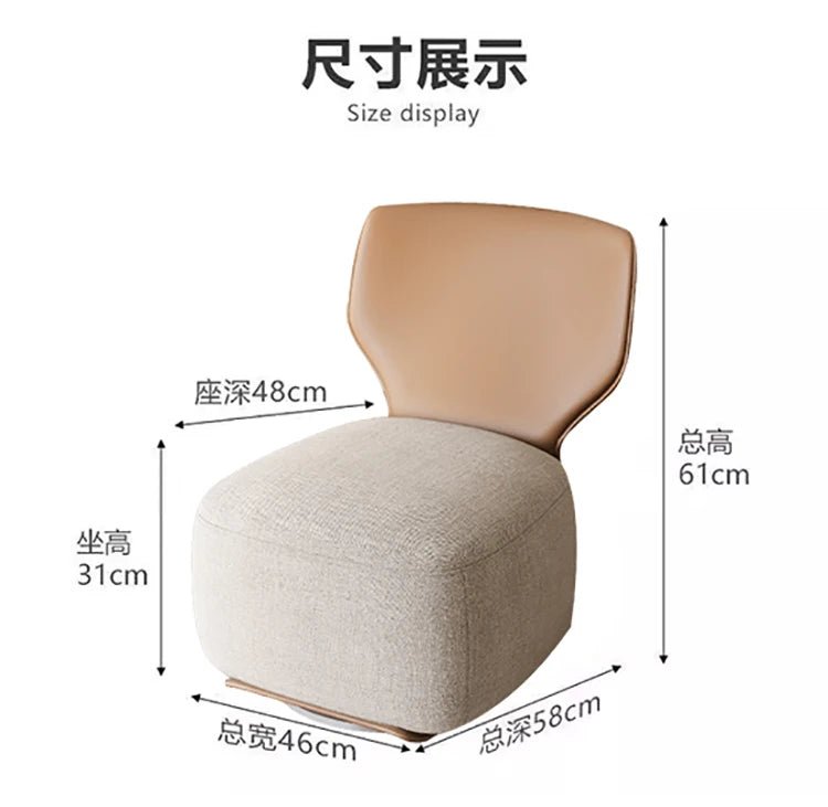 Single Sofa Chair Cream Wind Lazy Sofa Backrest Small Chair Living Room Balcony Leisure Chair Luxury Modern Sofa Furniture - PatioLix