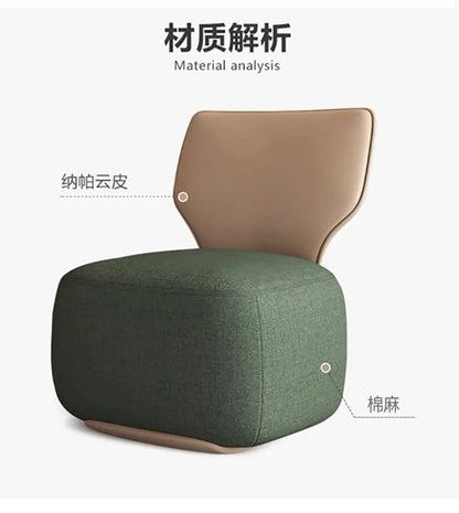 Single Sofa Chair Cream Wind Lazy Sofa Backrest Small Chair Living Room Balcony Leisure Chair Luxury Modern Sofa Furniture - PatioLix