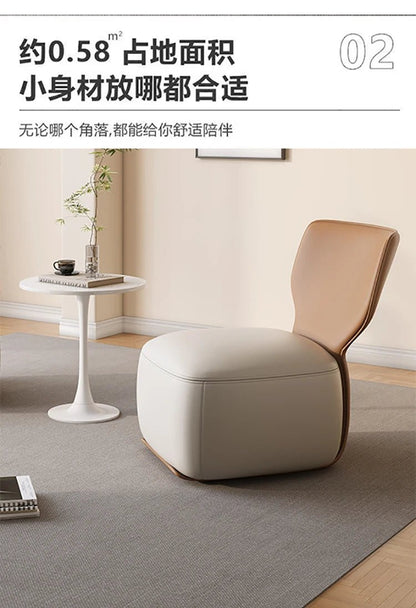 Single Sofa Chair Cream Wind Lazy Sofa Backrest Small Chair Living Room Balcony Leisure Chair Luxury Modern Sofa Furniture - PatioLix