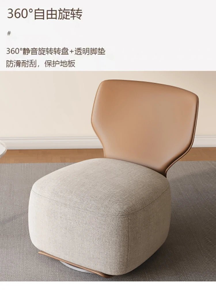Single Sofa Chair Cream Wind Lazy Sofa Backrest Small Chair Living Room Balcony Leisure Chair Luxury Modern Sofa Furniture - PatioLix