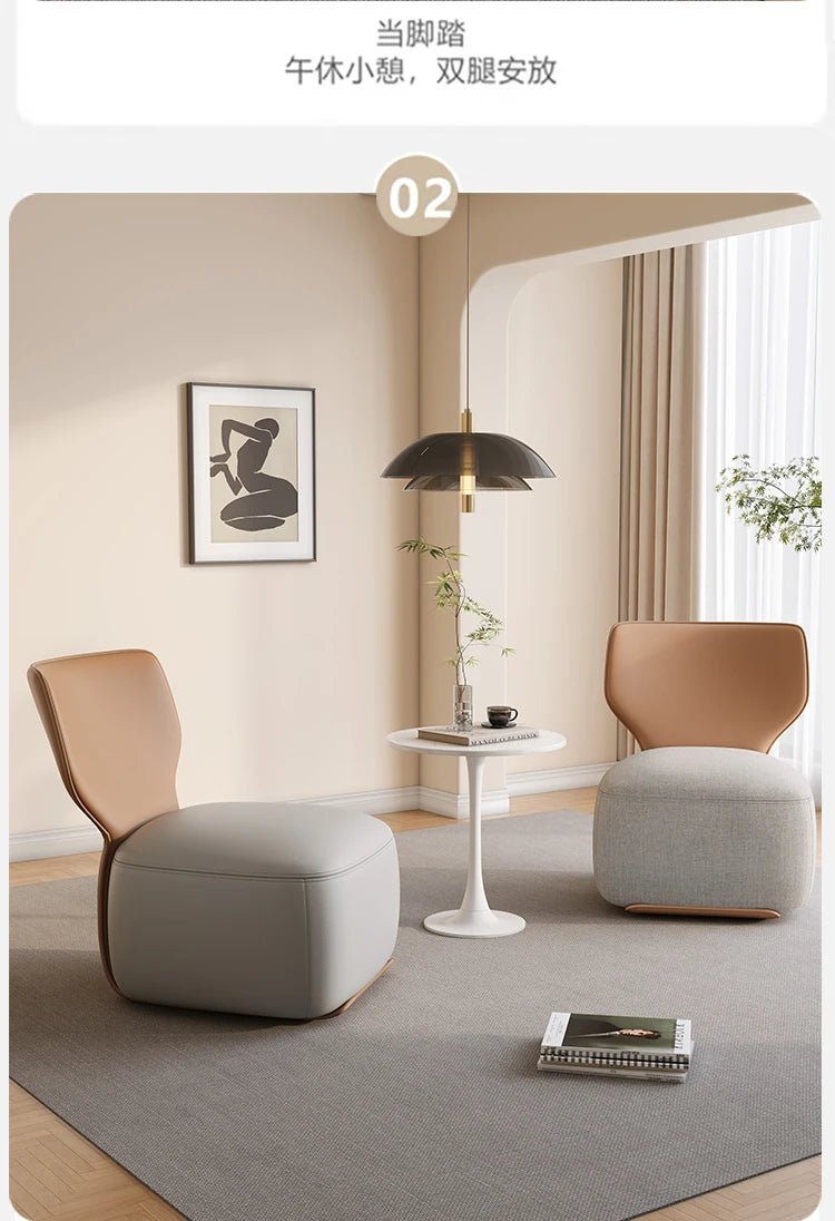 Single Sofa Chair Cream Wind Lazy Sofa Backrest Small Chair Living Room Balcony Leisure Chair Luxury Modern Sofa Furniture - PatioLix