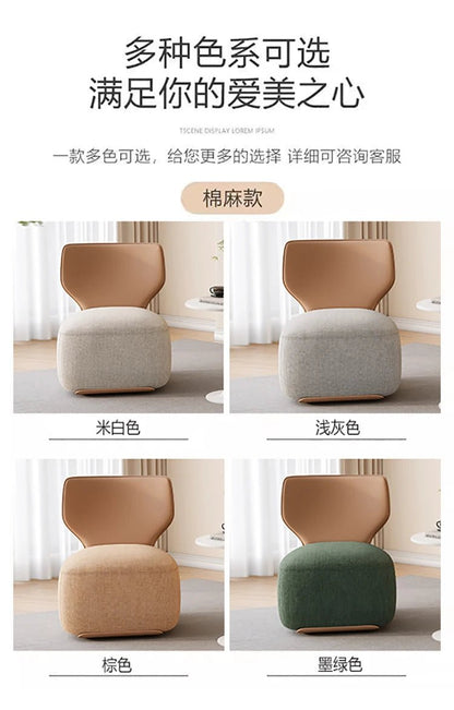 Single Sofa Chair Cream Wind Lazy Sofa Backrest Small Chair Living Room Balcony Leisure Chair Luxury Modern Sofa Furniture - PatioLix