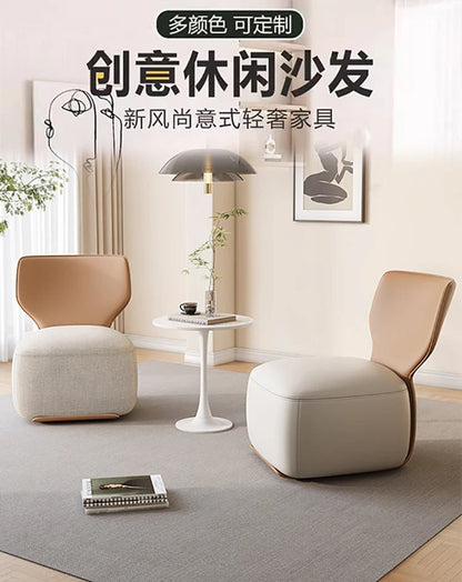 Single Sofa Chair Cream Wind Lazy Sofa Backrest Small Chair Living Room Balcony Leisure Chair Luxury Modern Sofa Furniture - PatioLix