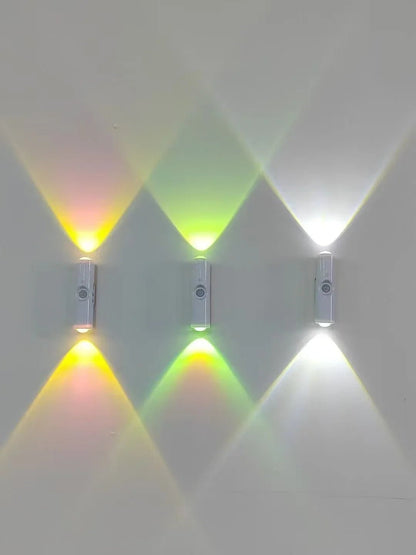 Smart RGB Double - head Wall Light Motion Sensor Magnetic Night Light Rechargeable Spotlight for Bedroom Closet Garden Room Decor - PatioLix