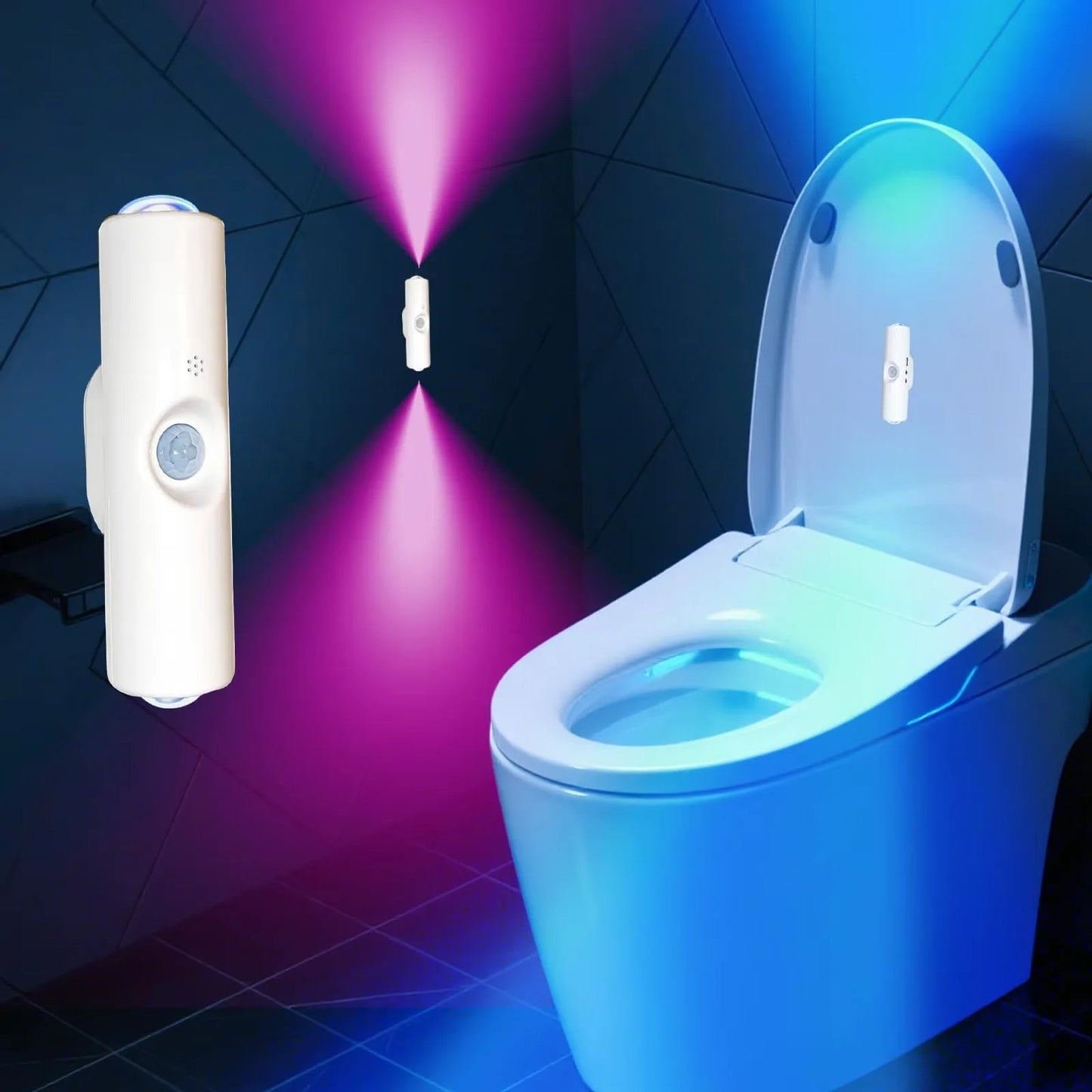 Smart RGB Double - head Wall Light Motion Sensor Magnetic Night Light Rechargeable Spotlight for Bedroom Closet Garden Room Decor - PatioLix