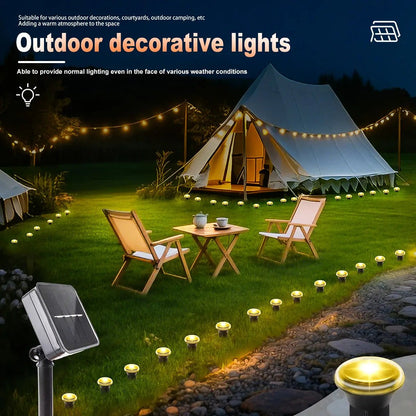 Solar LED Garden Pathway Light 15/30LEDS 8 Modes Outdoor Waterproof Lawn Lamp for Camping Weddings Christmas Holiday Lighting - PatioLix