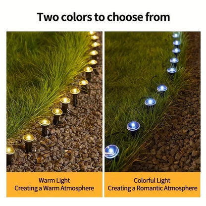 Solar LED Garden Pathway Light 15/30LEDS 8 Modes Outdoor Waterproof Lawn Lamp for Camping Weddings Christmas Holiday Lighting - PatioLix